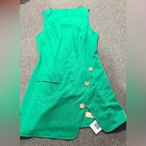 Elegant Green Sleeveless Dress